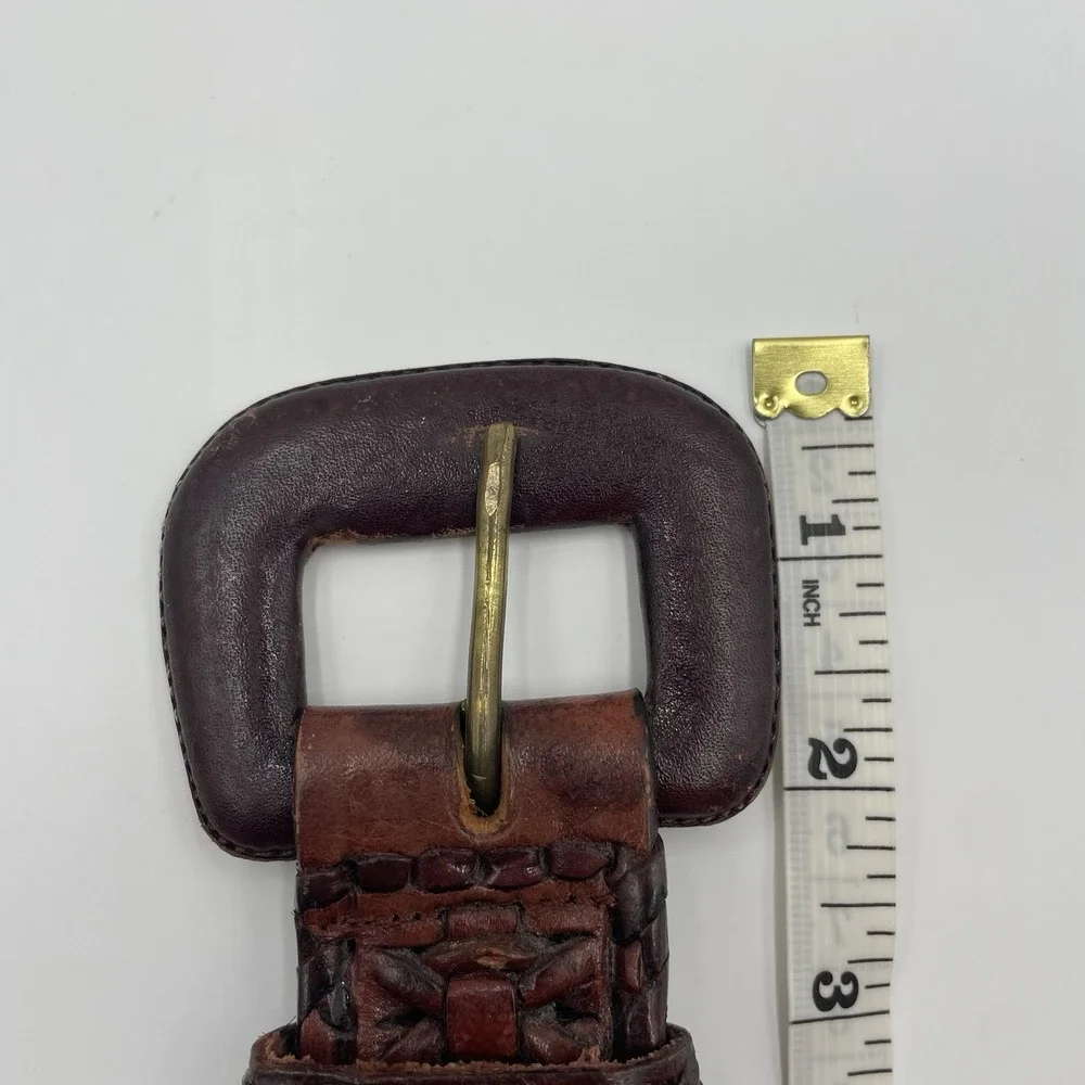 Vintage Boho Womens Leather Belt Size 22